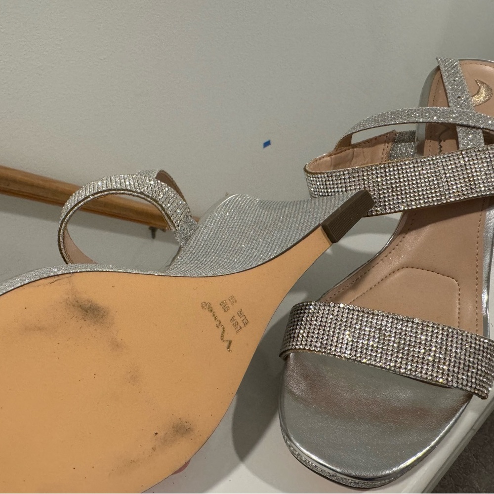Nina Sparkling Silver Heels